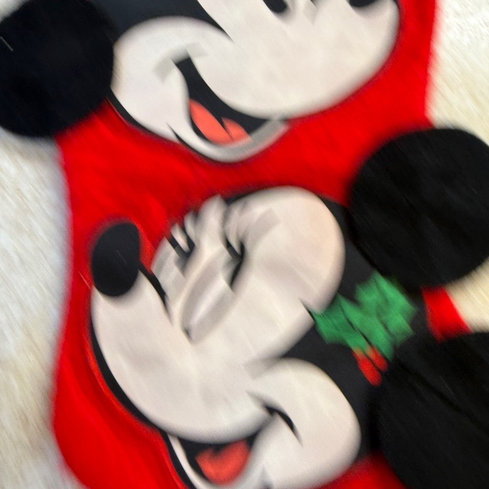 Vintage Disney Red and Green Mickey & Minnie Christmas Stocking Holiday - Picture 2 of 13